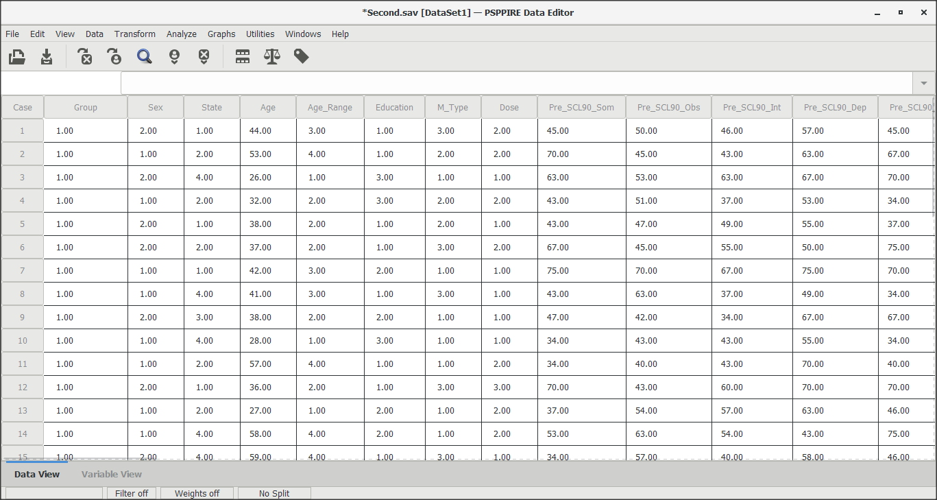 Main Window - Data View