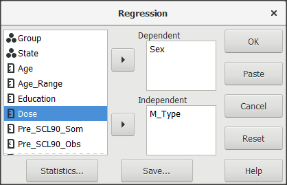 Parameters Definition for Regression