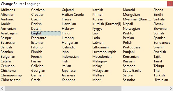 Source Languages