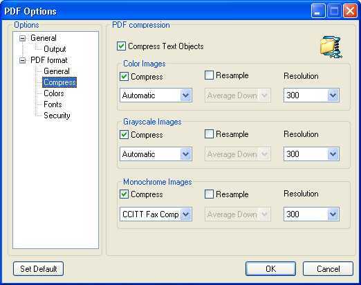 PDF Compression Settings