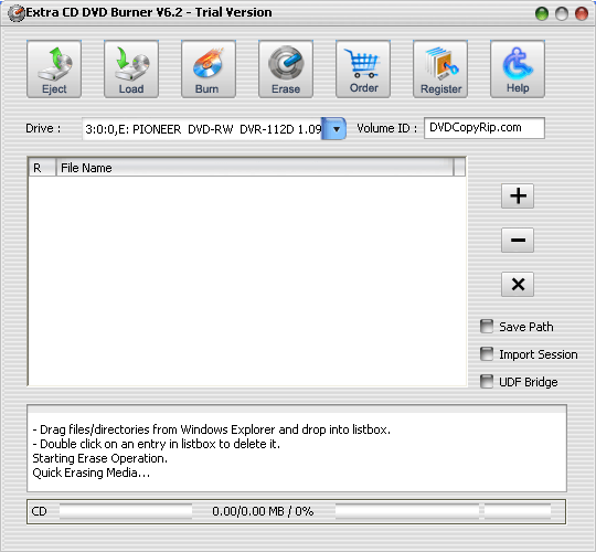 Erasing A Rewritable CD