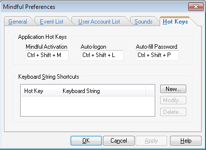 Hotkey preferences