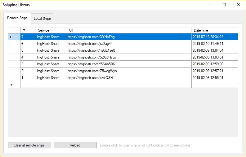 Remote Snips History