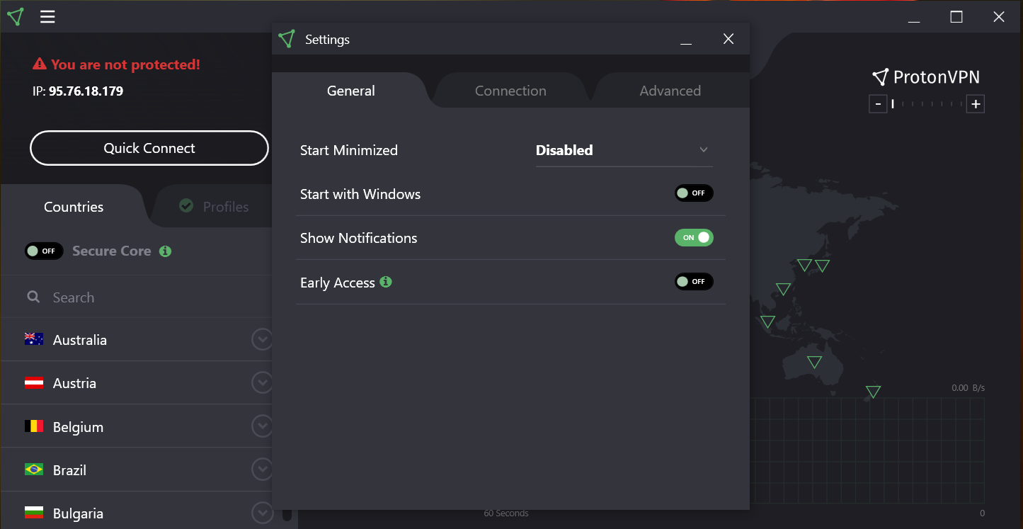 Settings tab