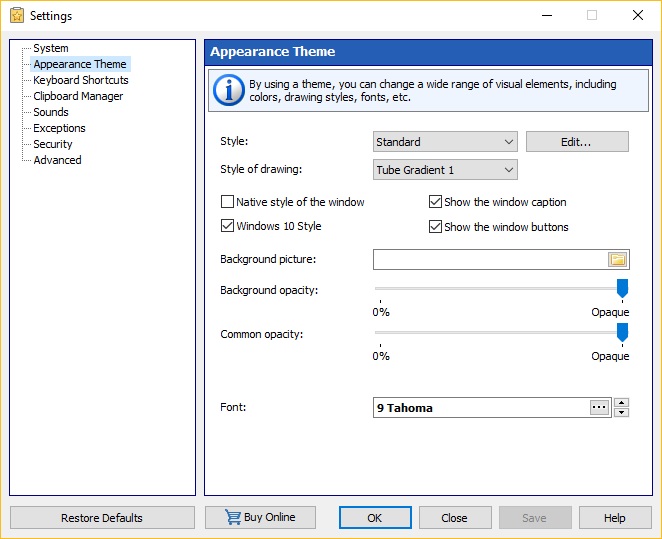 Appearance Settings