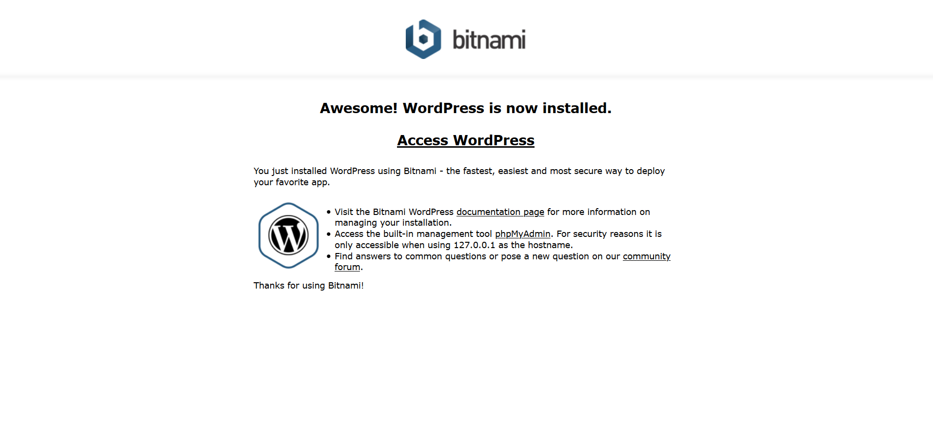 Wordpress screen