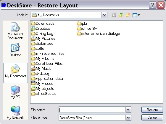 Restore to file