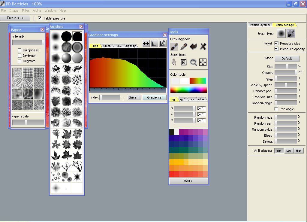 Effects, tools, and settings