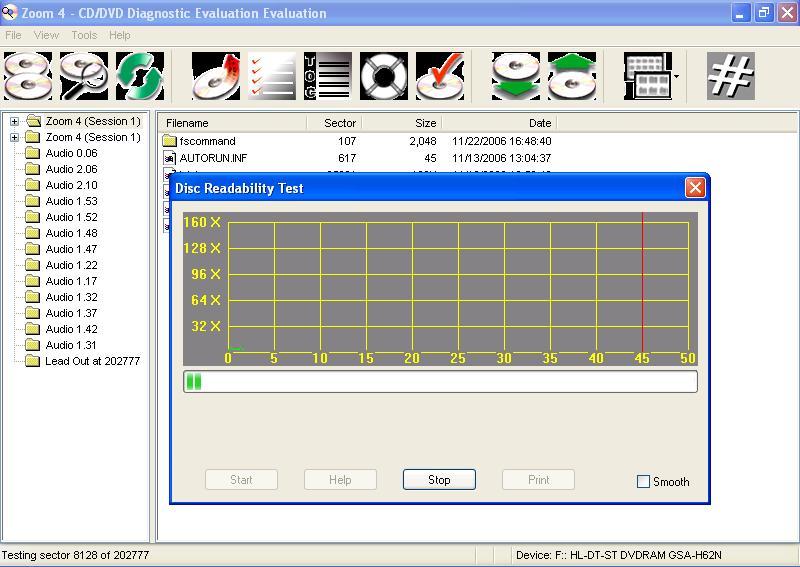 Disc readability test