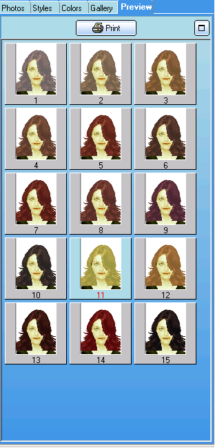 Up to 15 hair style on one preview