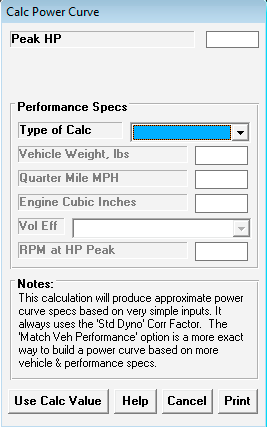 Calculate power curve