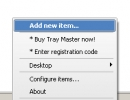 Tray icon popup menu