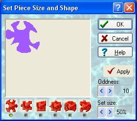 Piece size and shape