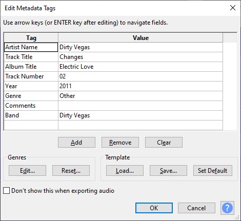 Metadata Tag Editor