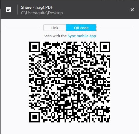 Sharing a file using QR