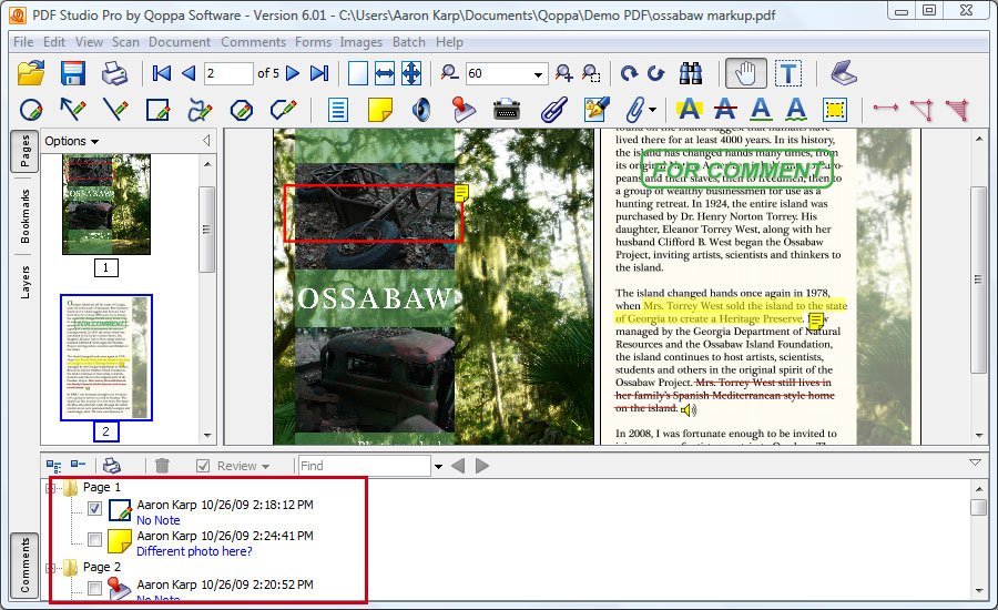 Review and Markup PDF documents