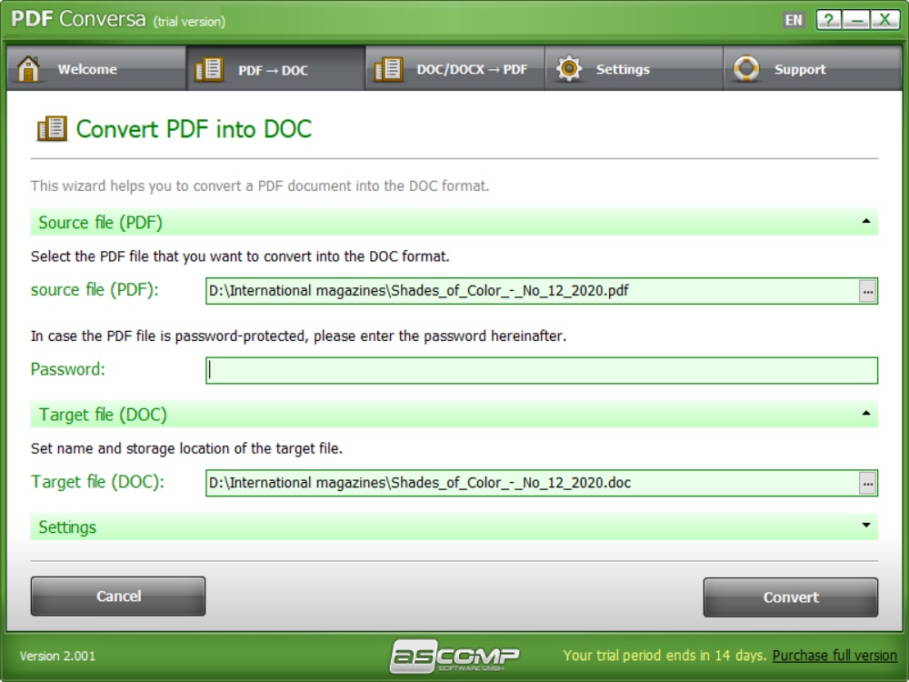 Convert PDF to Word