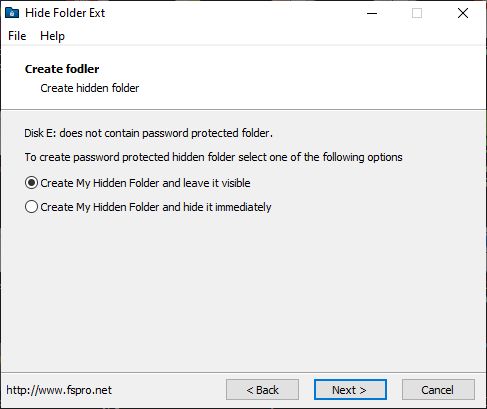 Creating hidden folder