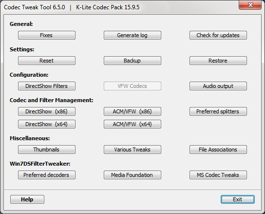 Codec Tweak Tool