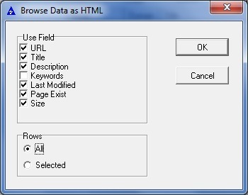 Browse Data as HTML Window
