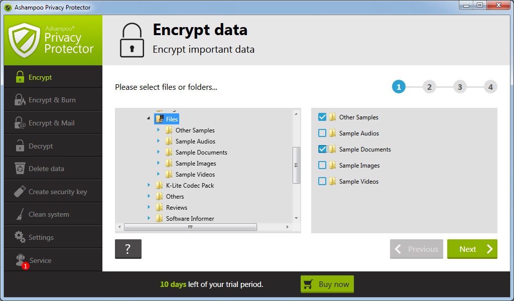 Select Data to Encrypt
