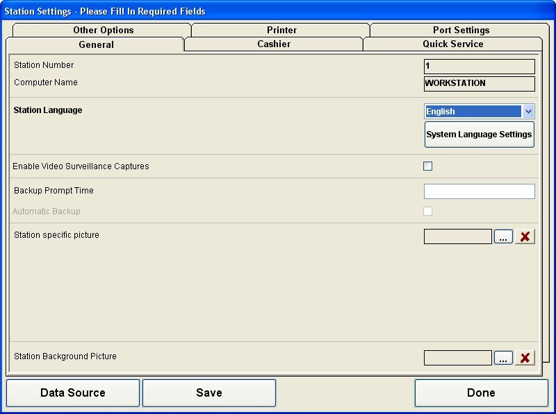 Settings Window