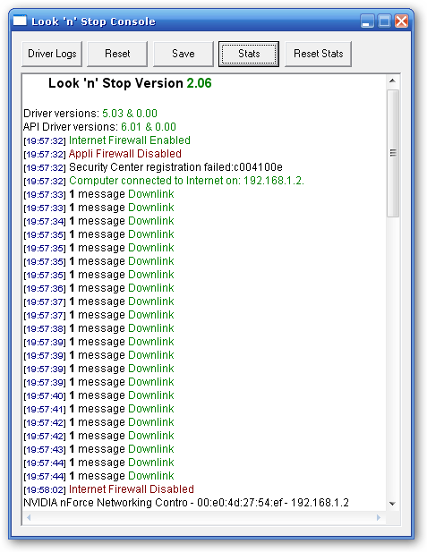 A message log sample