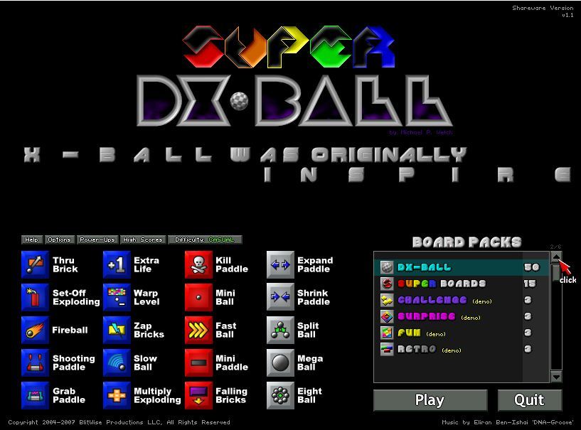 Main menu