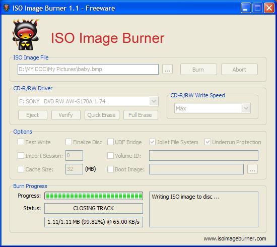 Writing ISO Image