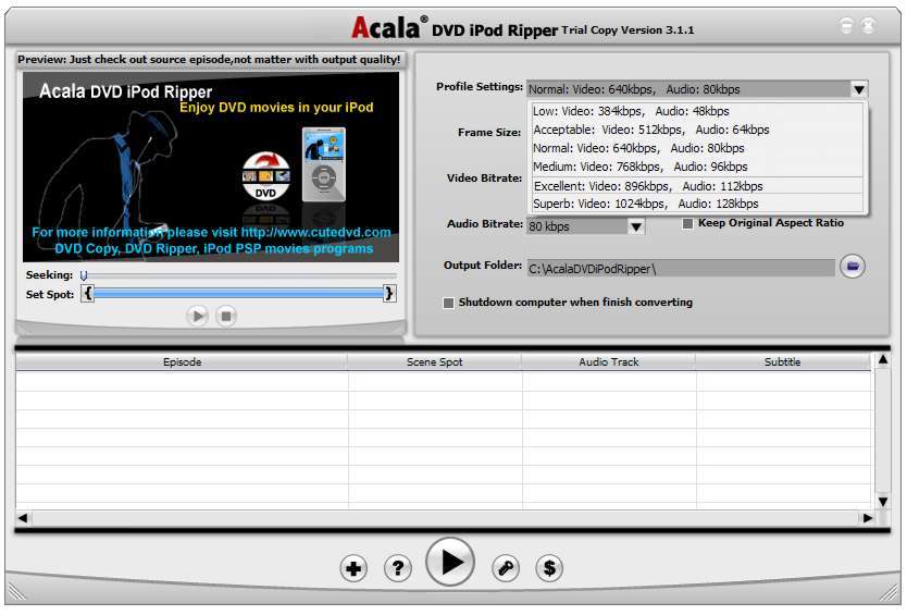 Profile settings