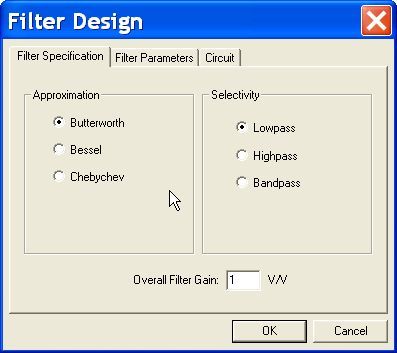 Filter design - specification