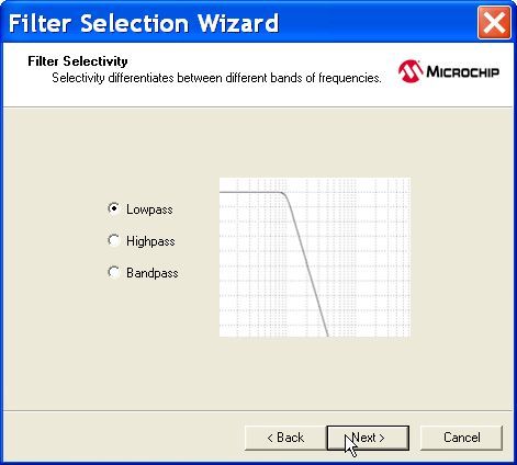 Filter selection wizard