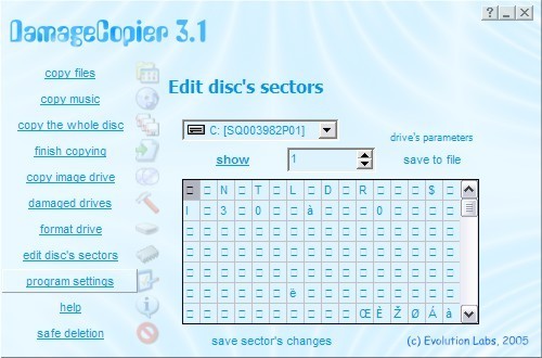 Edit disc's sectors