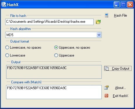 MD5 Hash Calculation and Comparison