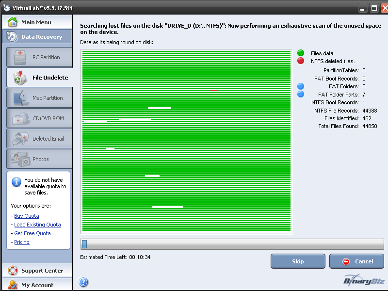 Scanning a Drive