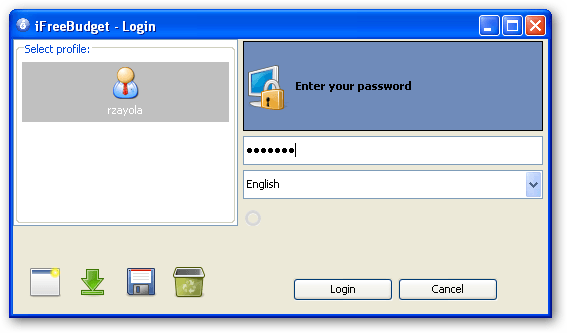 Login window