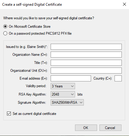 Self-signed certificates