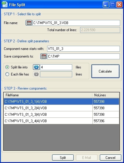 Split File Interface