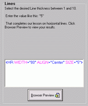 Horizontal line insertion window