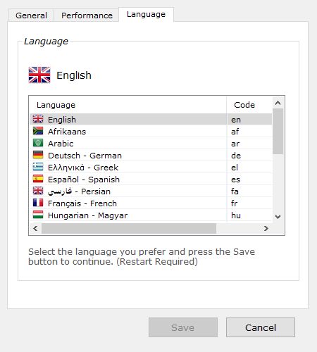 Available languages