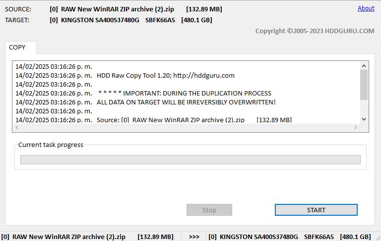 Backing up a file