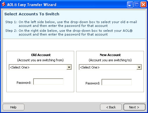 AOL Easy Transfer Wizard SnapShoot