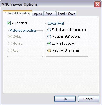 VNC Viewer options