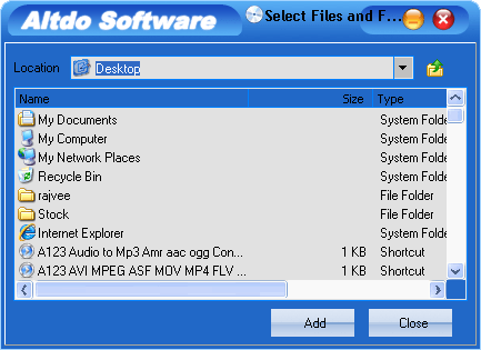 Add New Files window