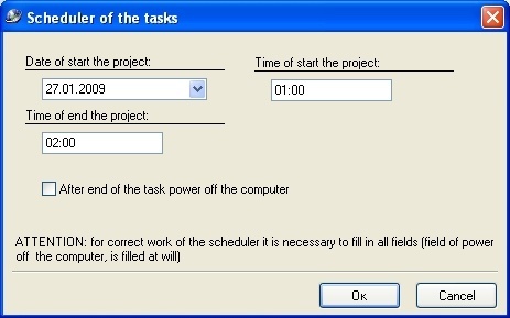 Scheduler of the tasks