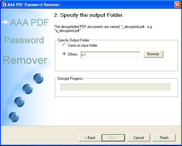 specify the output folder