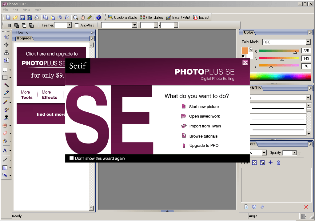Serif Photo Plus SE - Opening Window