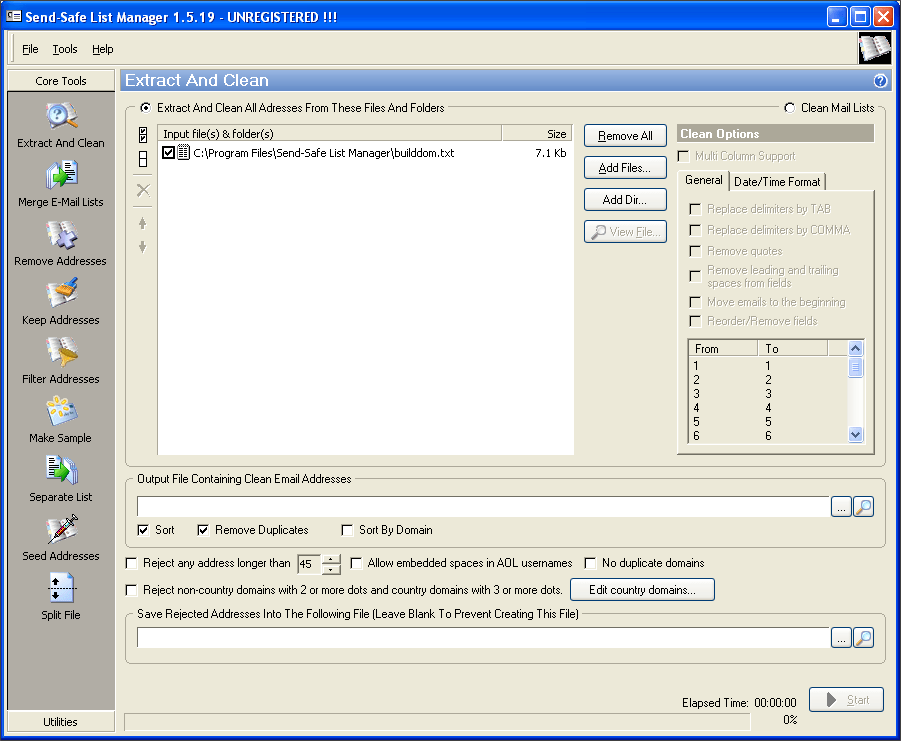 Extract and Clean Tool