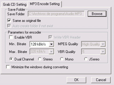 MP3 encode settings