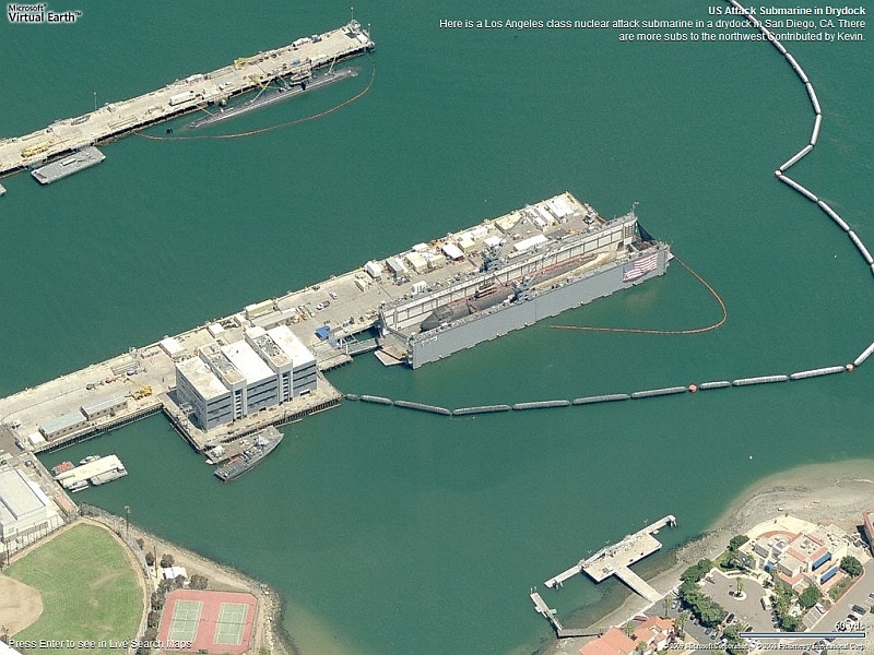 US Attack Submarine in Drydock